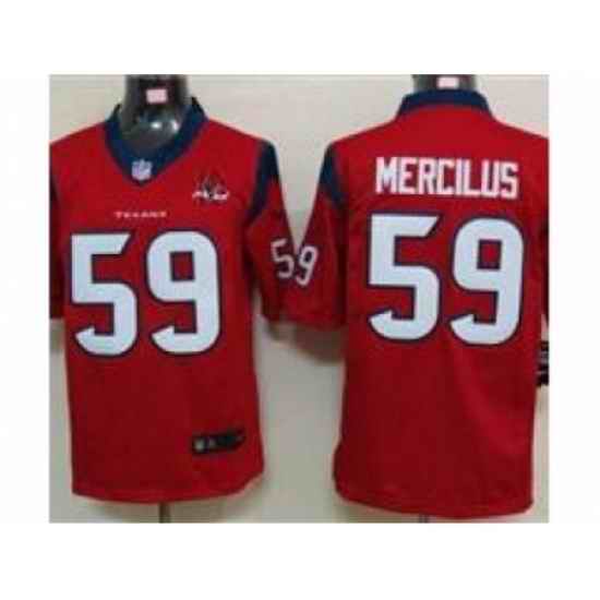 Nike Houston Texans 59 Whitney Mercilus red Limited W 10th Patch NFL Jersey